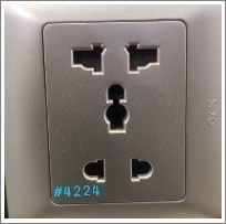 1GANG 2&3PIN SOCKET - SILVER - 10A 250 V