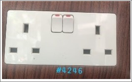 2GANG FLATPIN SOCKET SWITCH - WOODFRAM - 13A 250 V