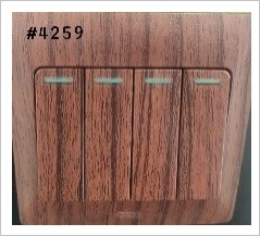 4GANG 1WAY SWITCH - WOOD L2 - 16A 250 V