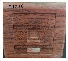 1GANG TELEPHONE OUTLET - WOOD L2 - 1GANG 4CORE