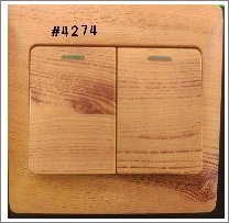 2GANG 1WAY SWITCH - WOOD L1 - 16A 250 V