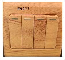 4GANG 1WAY SWITCH - WOOD L1 - 16A 250 V