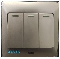 3GANG 1WAY SWITCH - GOLD+CHR - 16A 250 V