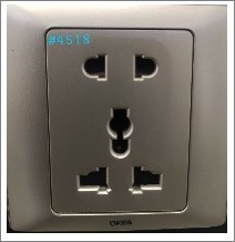 1GANG 2&3PIN SOCKET - GOLD+CHR - 10A 250 V