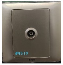 1GANG TV OUTLET - GOLD+CHR -  WITH SURGE PROTECTION