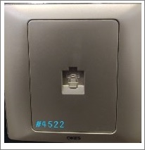 1GANG TELEPHONE OUTLET - GOLD+CHR - 1GANG 4CORE