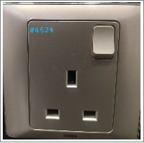 1GANG FLATPIN SOCKET SWITCH - GOLD+CHR - 13A 250 V
