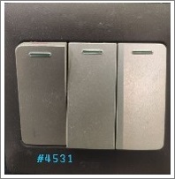 3GANG 1WAY SWITCH - GOLD+ASH - 16A 250 V