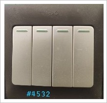 4GANG 1WAY SWITCH - GOLD+ASH - 16A 250 V