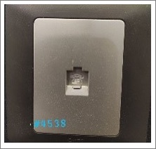 1GANG TELEPHONE OUTLET - GOLD+ASH - 1GANG 4 CORE