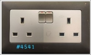 2GANG FLATPIN SOCKET SWITCH - GOLD+ASH - 13A 250 V