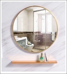 Mirror+Shelf Gold color