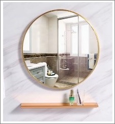 Mirror+Shelf Gold color