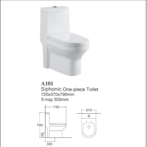 Siphonic One Piece Toilet S-Trap 300mm
